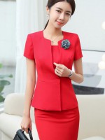 职业装套装女西服套装女时尚气质高端商务西装酒店工作服正装套裙夏季114-1399外套161西裙图1