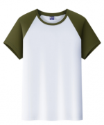 200g冰丝棉插肩圆领T恤拼色简约短袖夏季新款上衣成人款186-1972