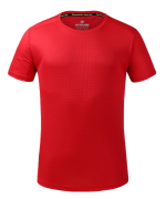 130g聚酯纤维方格运动圆领短袖T恤通款67-SG02