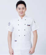 西餐厅中餐厅酒店餐饮厨房后厨厨师长短袖厨师服蓝标HY-C0201001