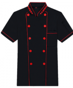 短袖上衣厨师服装透气舒适厨房餐厅工作服中华长城208-L003