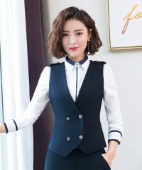 商务通勤职业装女美容院酒店前台工作服173-215马甲-2013西裤图2