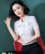 女士都市白领修身商务通勤气质优雅职业装短袖衬衫YS-A017