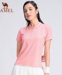 骆驼女士修身显瘦夏季POLO衫T恤男宽松上衣厂家直销图3