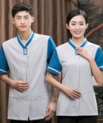 棉麻回纹保洁服短袖上衣LYDS-20F255-256
