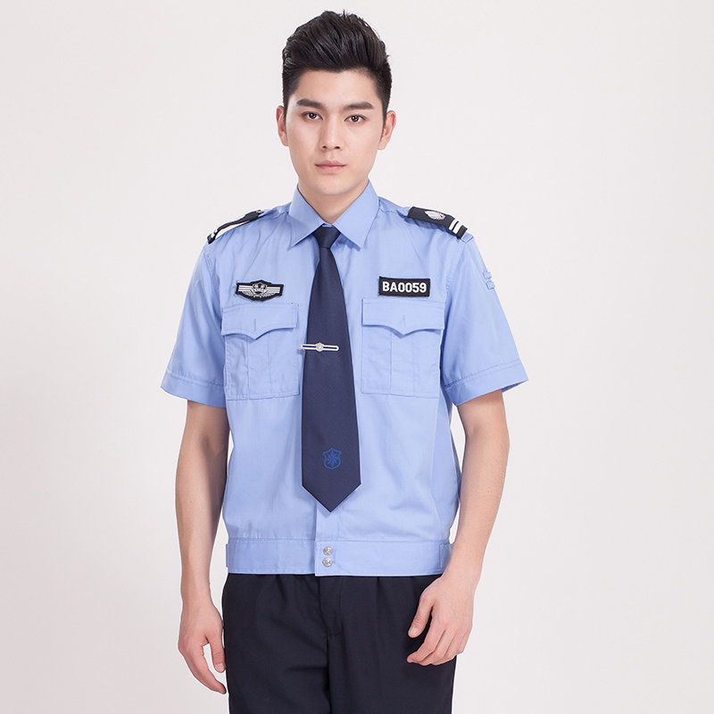 月白物业保安服短袖衬衣(送配件)AGR-N003