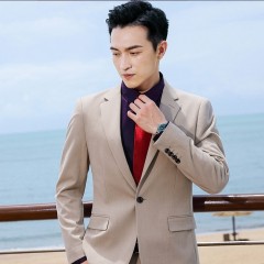 商务色纺弹力一扣西装外套男女款QZ-589外套