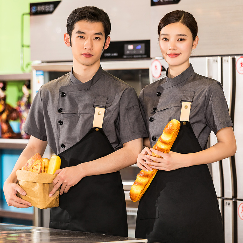 网红款短袖酒店厨师服上衣H01-2022-17图2