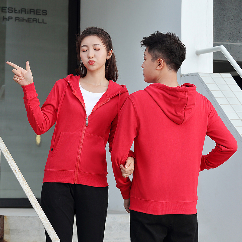 380g精梳全棉带帽拉链卫衣H04-9915图3