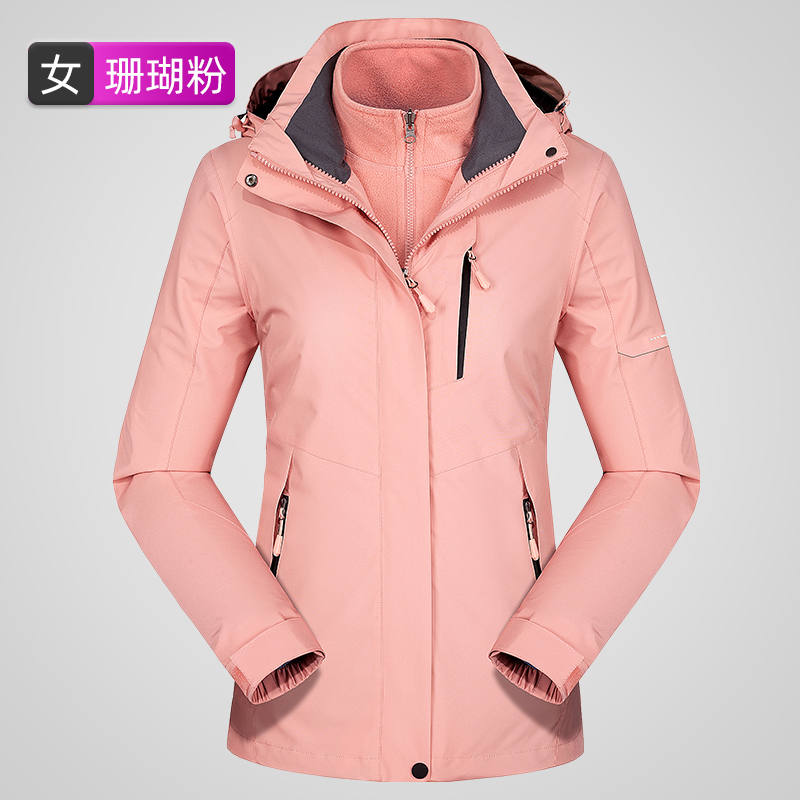 户外运动反光印花三合一摇粒绒内胆冲锋衣女款KT2-110811图5