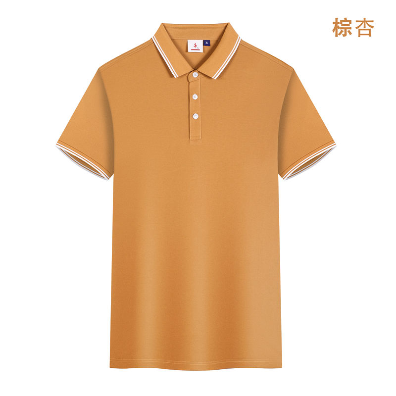 200克蚕丝珍珠棉白色双条纹短袖POLO衫GJ22-V6图10