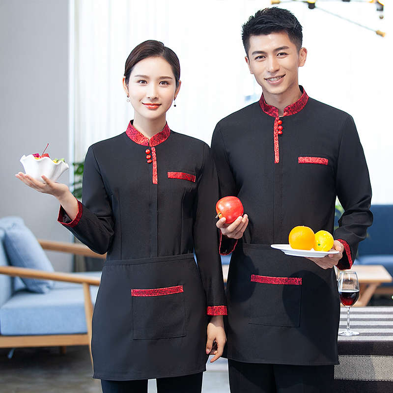 鱼纹提花立领餐饮服务员工作服女款H31-CY10女款图2