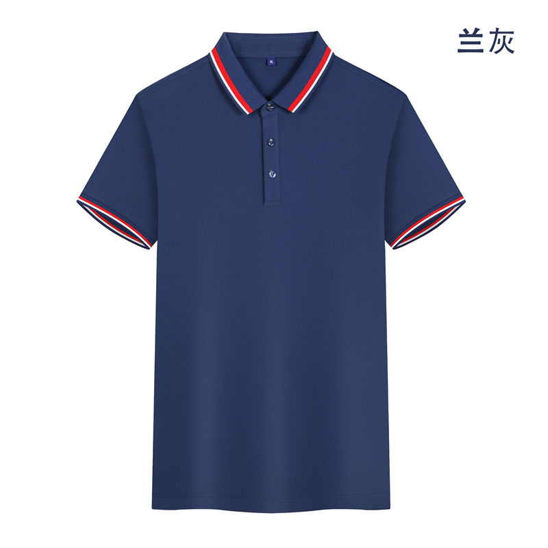 215克六角珠蜂窝棉红白杠短袖POLO衫GJ22-W3图12