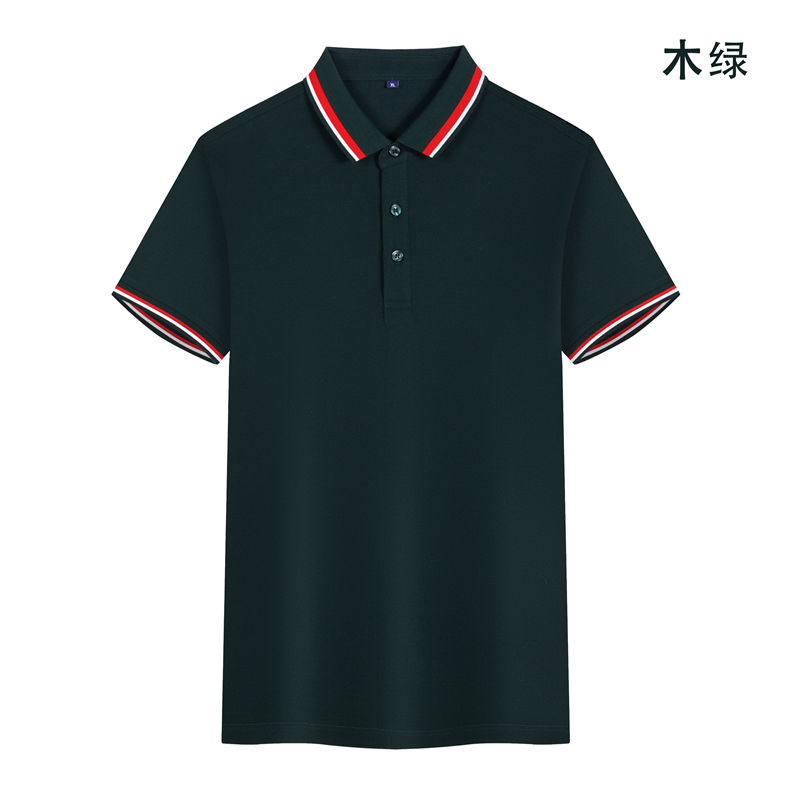 215克六角珠蜂窝棉红白杠短袖POLO衫GJ22-W3图3