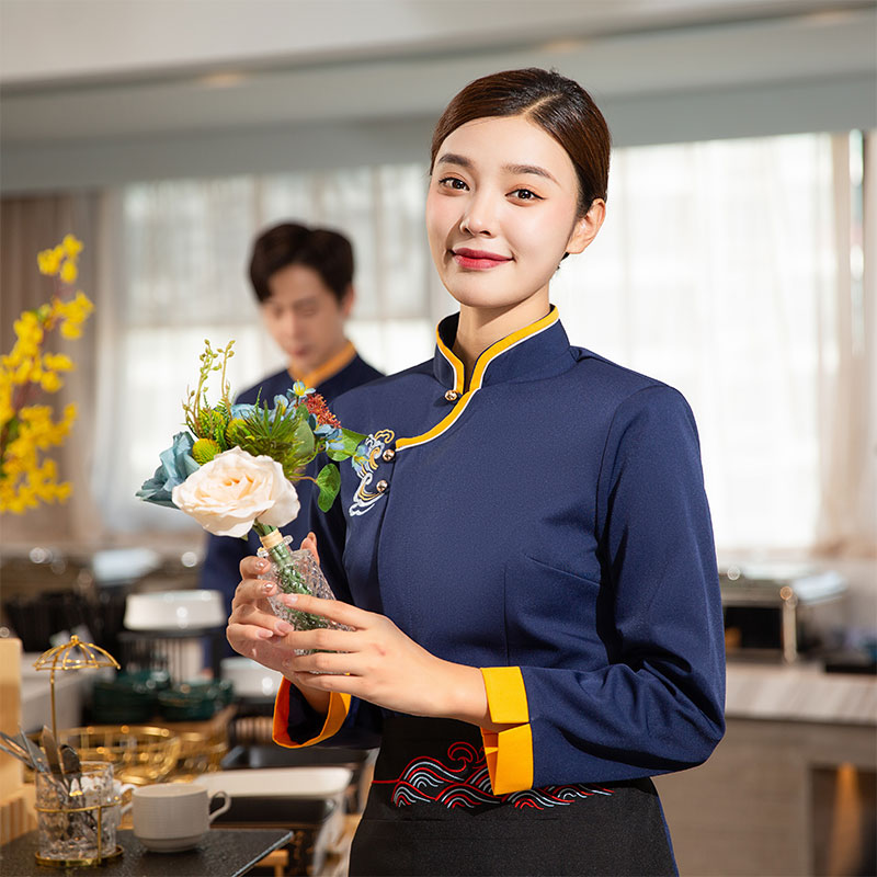 七彩云衬衣长袖服务员工作服H20-C22-658女款图2