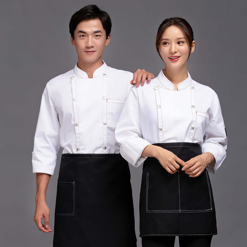 加厚涤卡四合扣中餐厅长袖厨师服H05-完美锋味