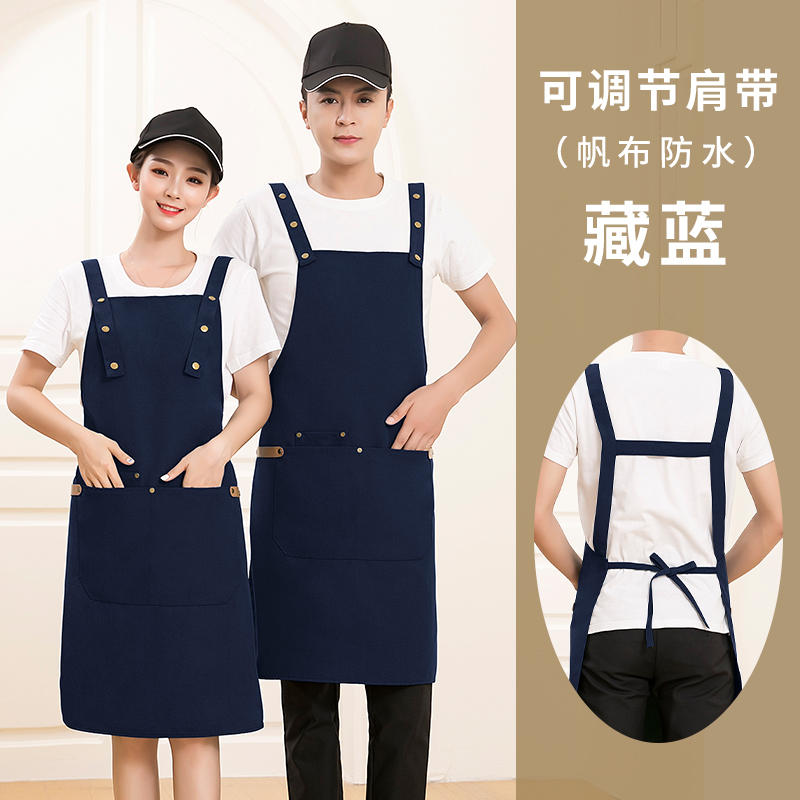 防水帆布暗扣背带围裙U01-C07图6