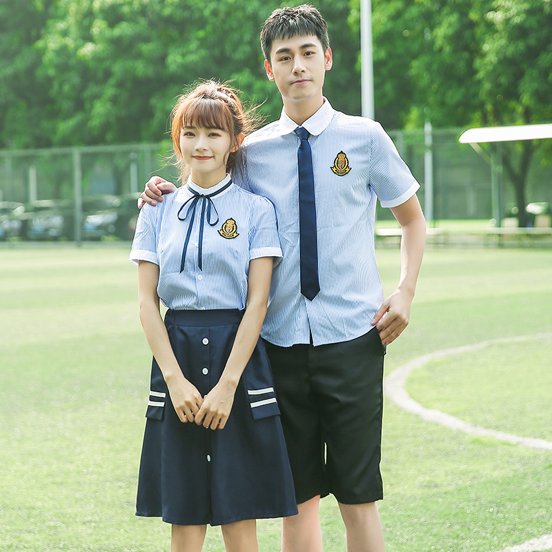 学院风中学生翻领校服H18-1930衬衫图2