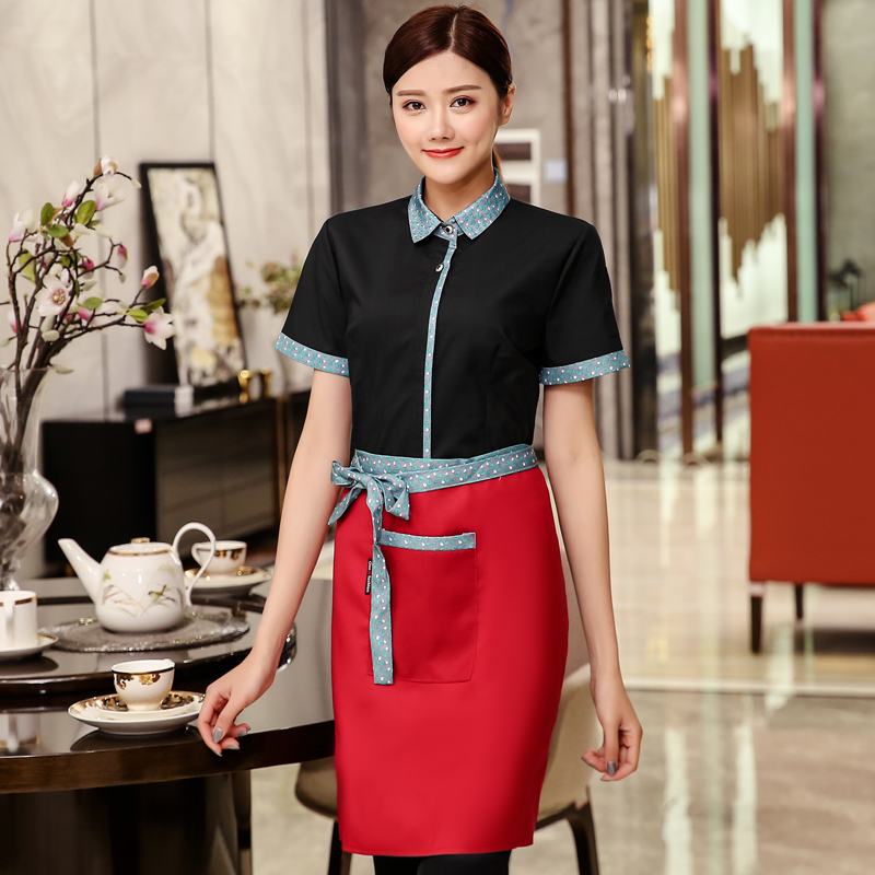 小蝌蚪印花服务员工作衬衣+围裙H19-L015图9