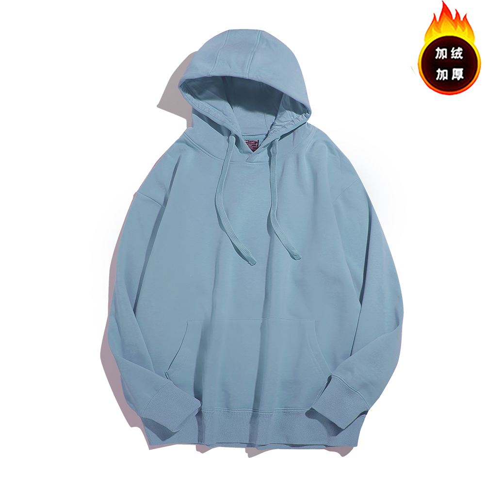 450g银狐绒套头加绒加厚纯色连帽卫衣BQ1-r-001图7