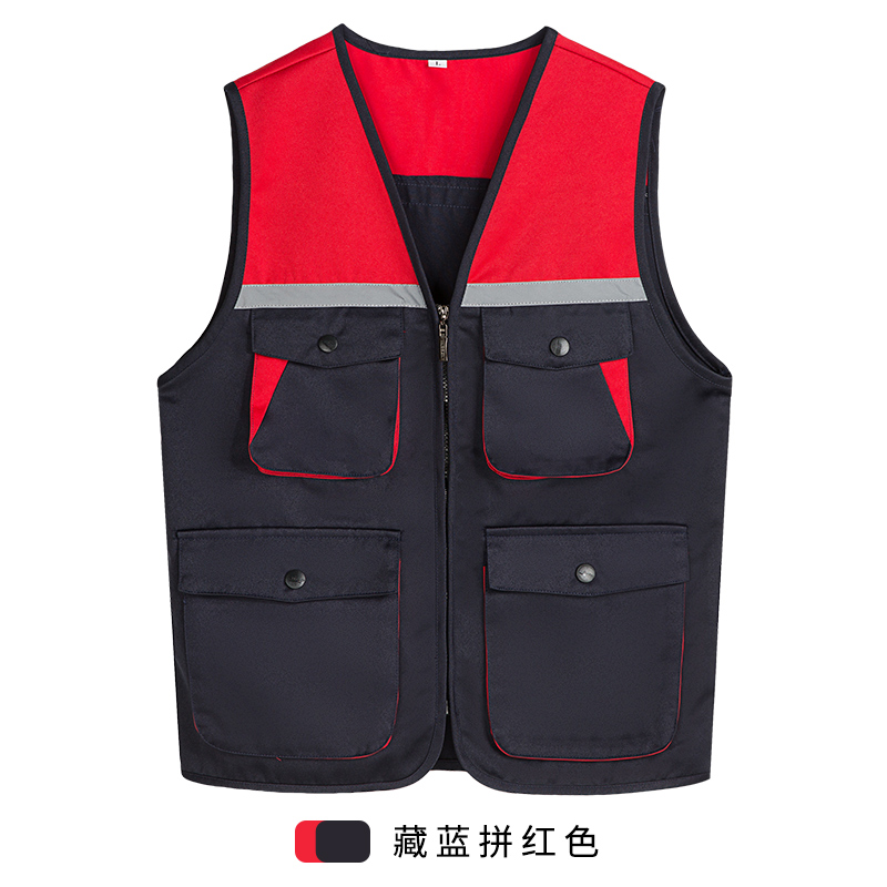 拼色反光立体多兜多口袋马甲E01-S9002图9