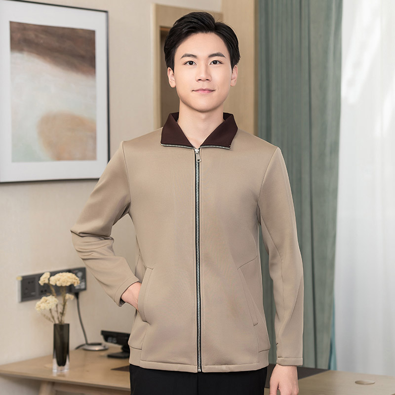 翻领卫衣酒店宾馆客房秋冬保洁服H01-2022-48男款图4
