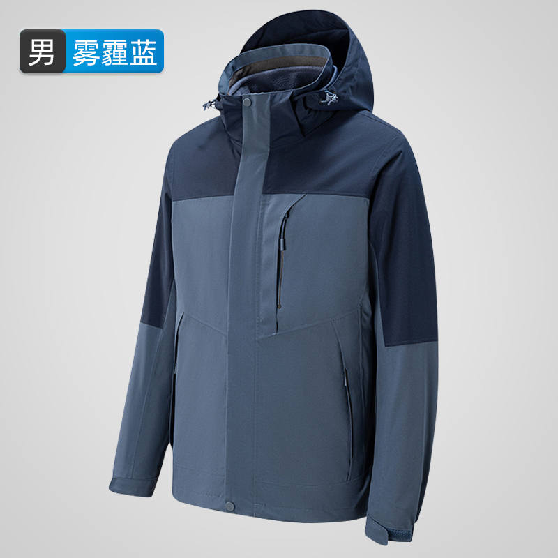 新款户外防风防水三合一抓绒内胆冲锋衣男款KT2-220905图3