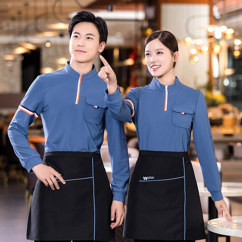 半拉锁卫衣餐饮服务员工作服H01-2022-42男款图6
