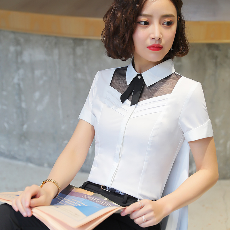 修身通勤职业短袖衬衫109-1915短袖衬衫女图3