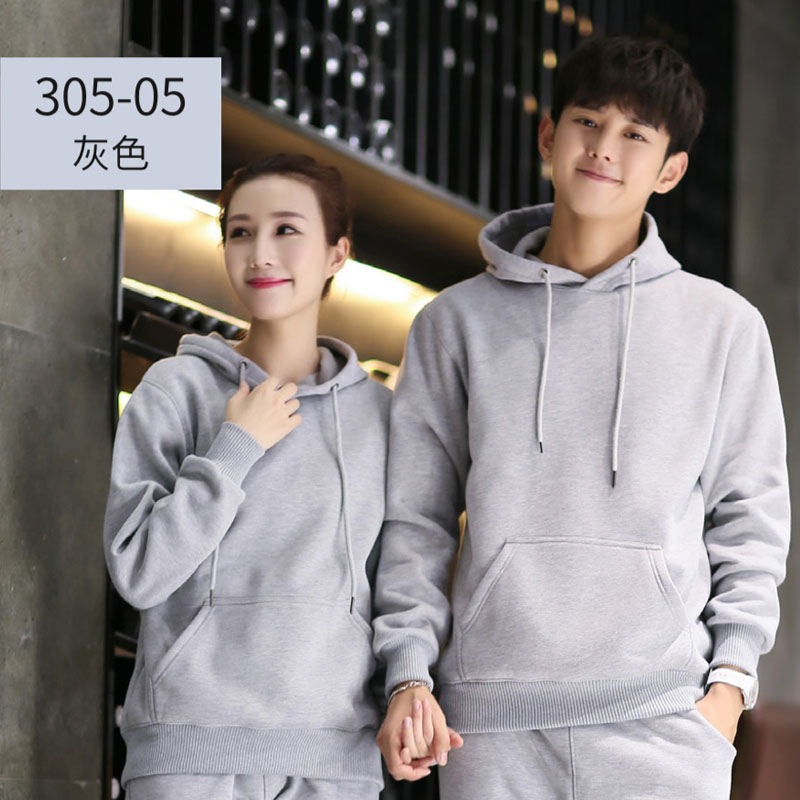 600g32支加厚羊羔绒套头连帽卫衣W02-305图2