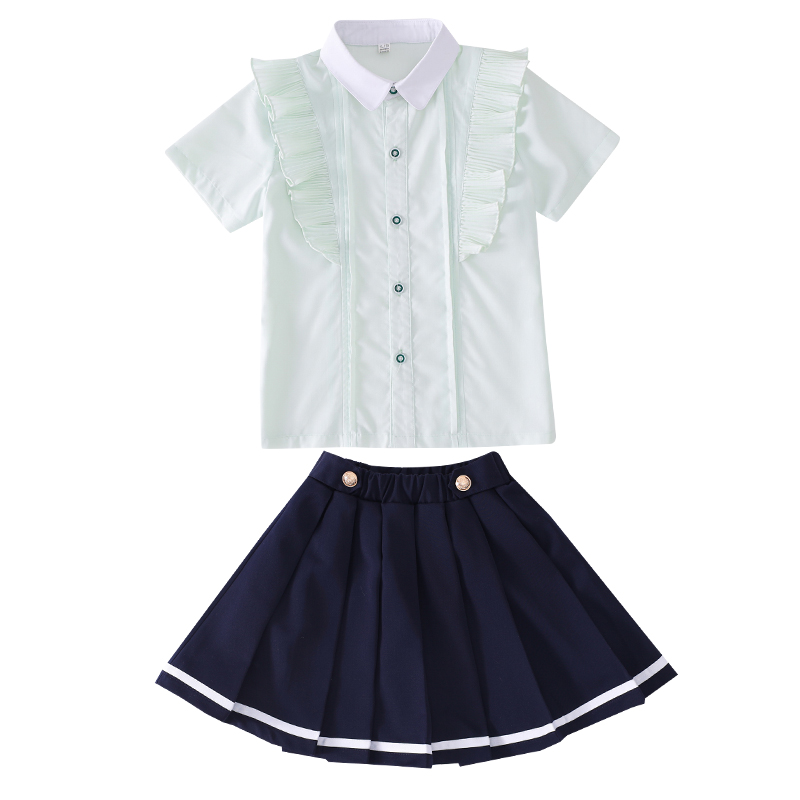 中小学生夏季英伦风短袖校服套装两件套894-2206（含领结领带）