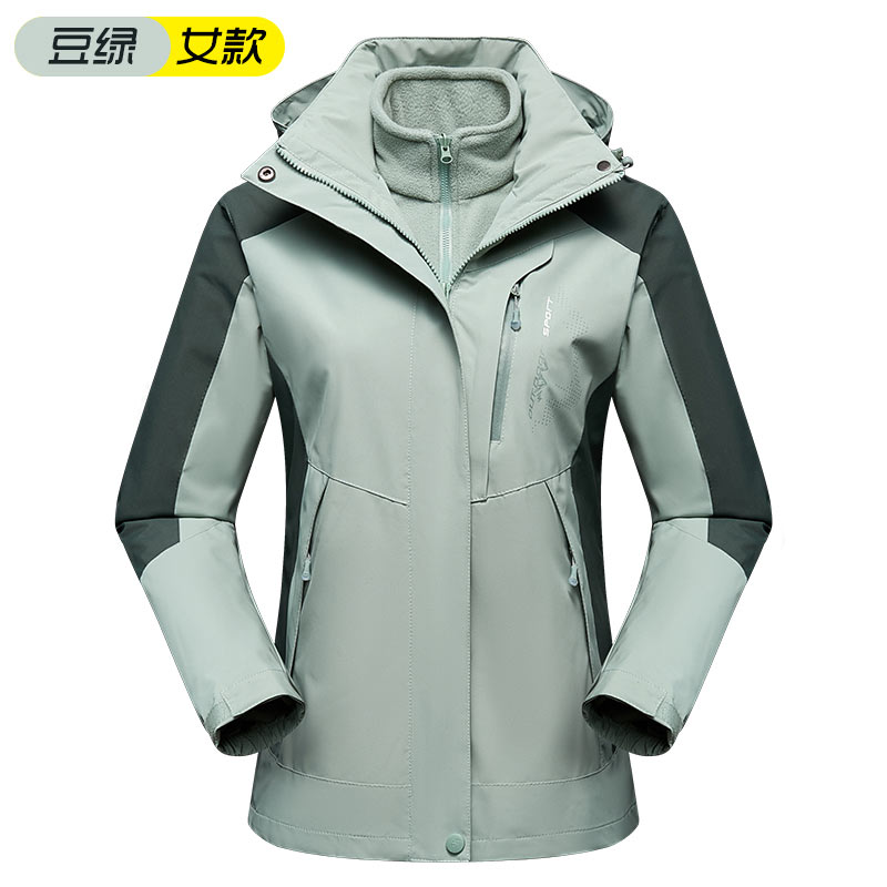 户外运动登山两件套摇粒绒内胆三合一保暖冲锋衣女款KP-1976女款图11