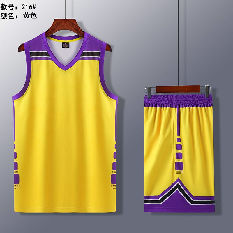 户外运动透气篮球服套装GY1-216成人图4