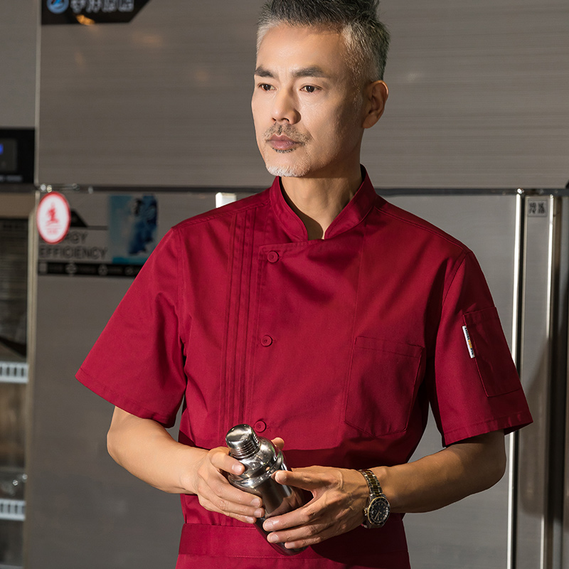 骑兵斜短袖酒店厨师服上衣H01-22008图6