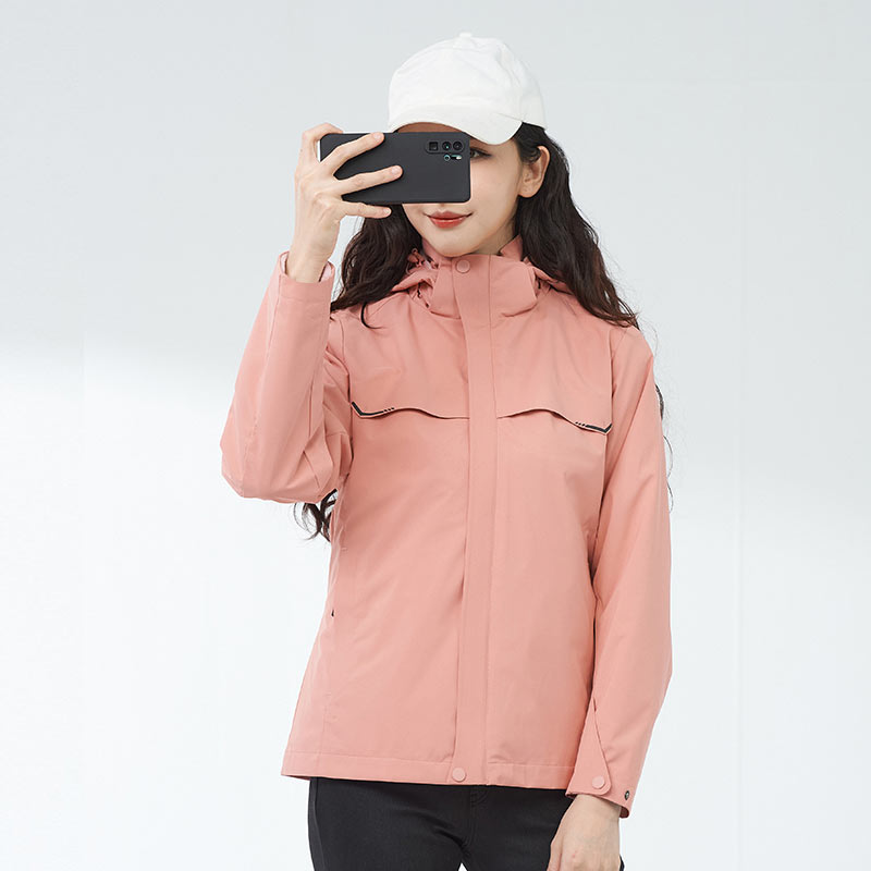 150D高弹复合超柔两件套摇粒绒内胆三合一冲锋衣女款KO-99899女款图2
