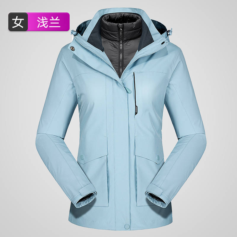 防风防水情侣登山滑雪服三合一羽绒内胆冲锋衣女款KT2-110816Y图2