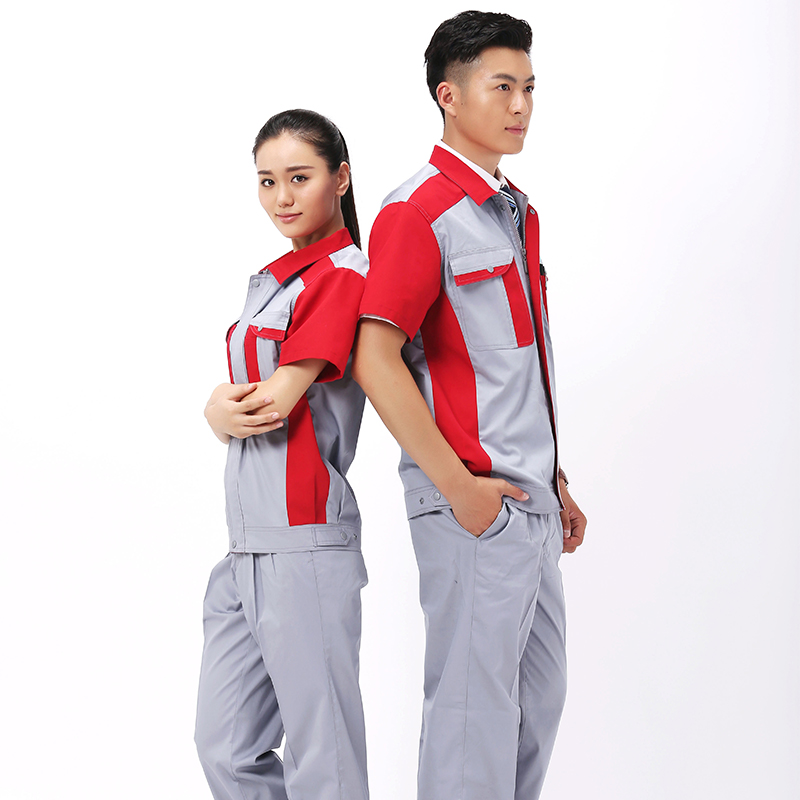 细斜纹内包边工装工程服短袖套装工作服 J01-9901图2