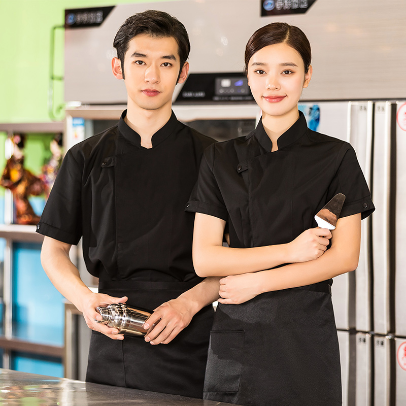 搭扣短袖酒店厨师服上衣H01-2022-18图2