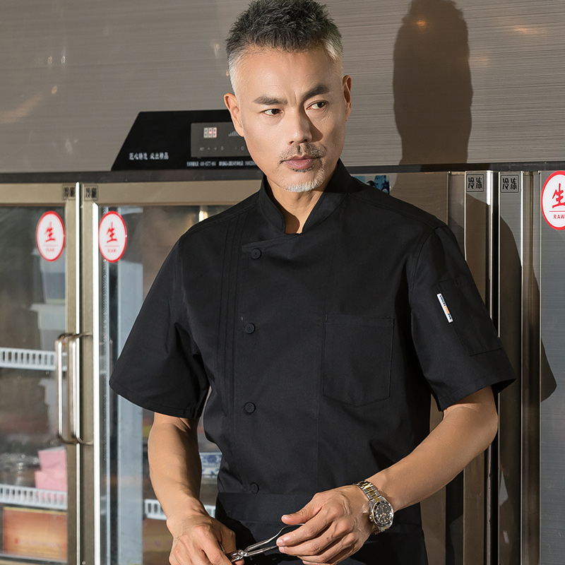 骑兵斜短袖酒店厨师服上衣H01-22008图2