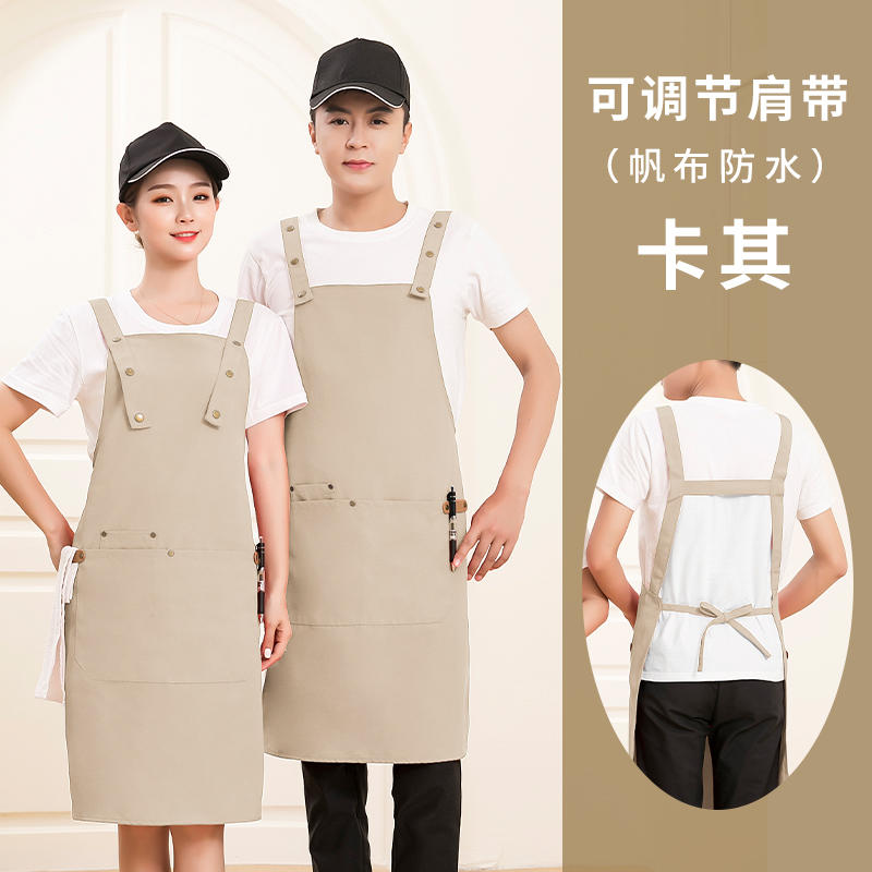 防水帆布暗扣背带围裙U01-C07图2