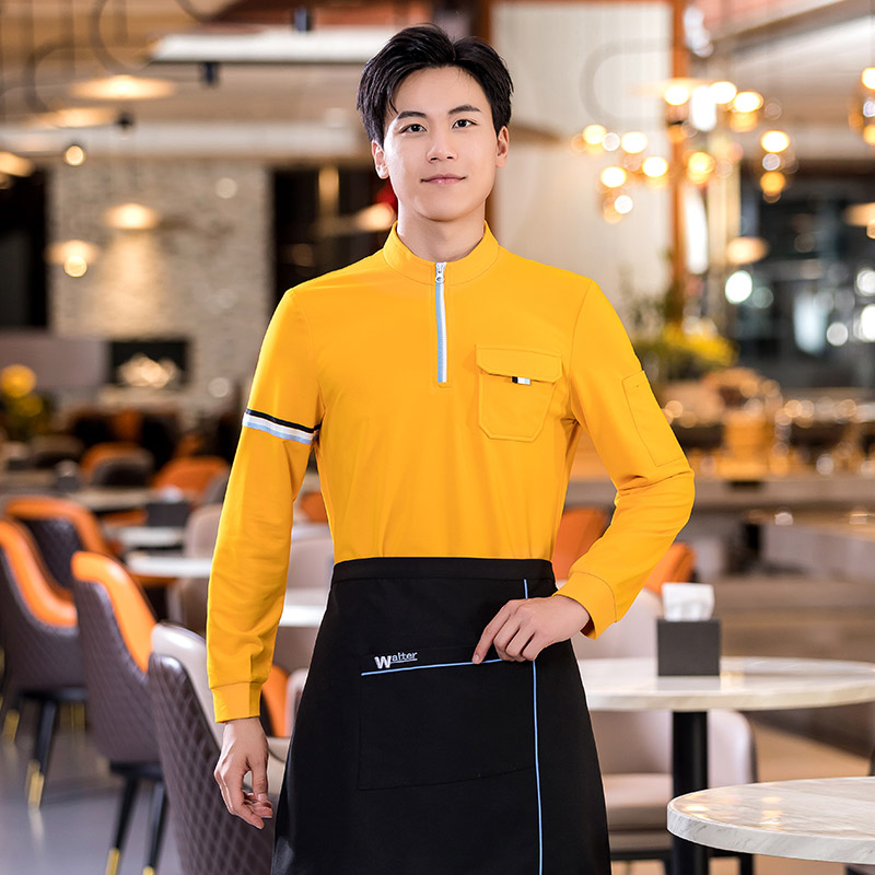 半拉锁卫衣餐饮服务员工作服H01-2022-42男款图3