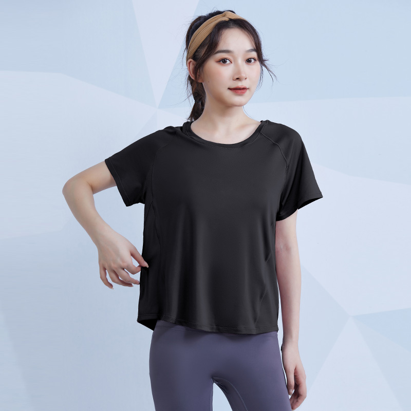 圆领宽松拼纱短袖瑜伽训练服女款G07-FBF2220401图6