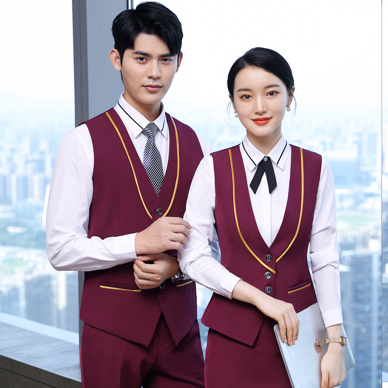商务气质修身职业装女男款马甲DL1-A211马甲男款图3
