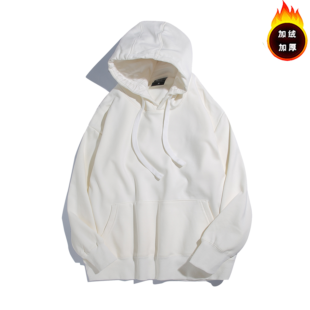 450g银狐绒套头加绒加厚纯色连帽卫衣BQ1-r-001图2