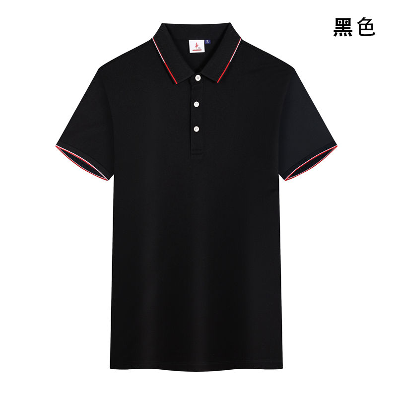 200克蚕丝珍珠棉红白条纹短袖POLO衫GJ22-V8图2