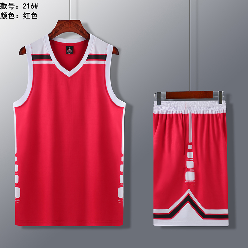 户外运动透气篮球服套装GY1-216成人图3