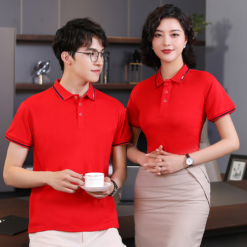 210g纺棉绣三格翻领短袖POLO衫通款H04-8826图3