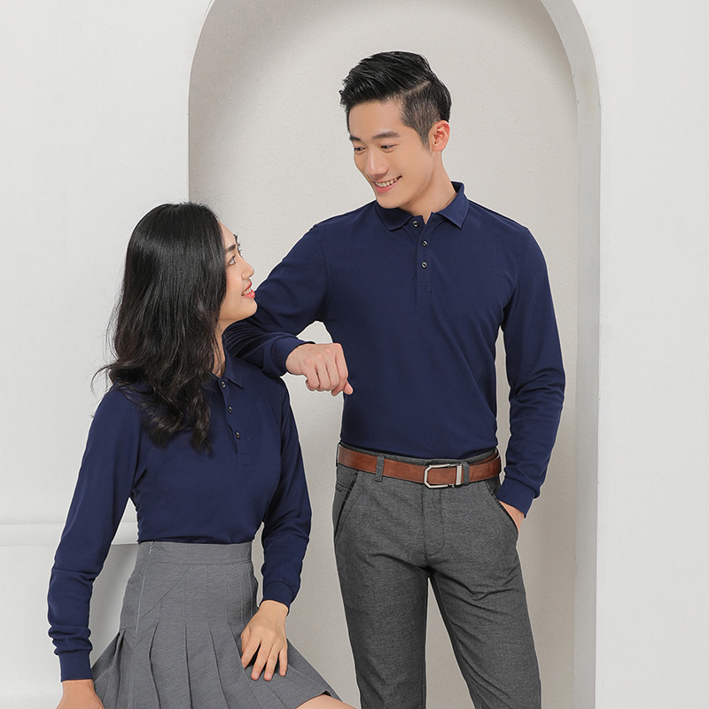 翻领纯色商务长袖POLO衫通款SNS-21220图8