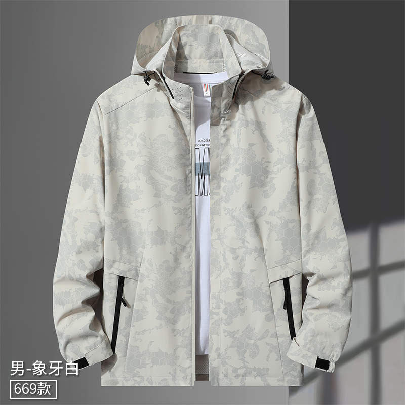 迷彩6边格春秋单层冲锋衣KE2-669迷彩男款图7