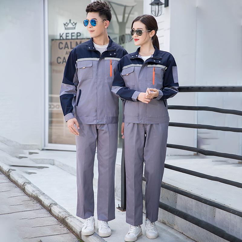 全工艺涤棉厚纱卡春秋款长袖工装劳保服套装B01-871-879套装图11